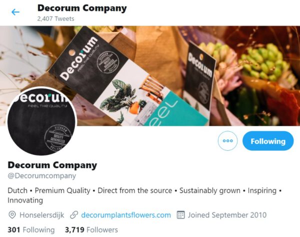 Twitter account Decorum - on thursd