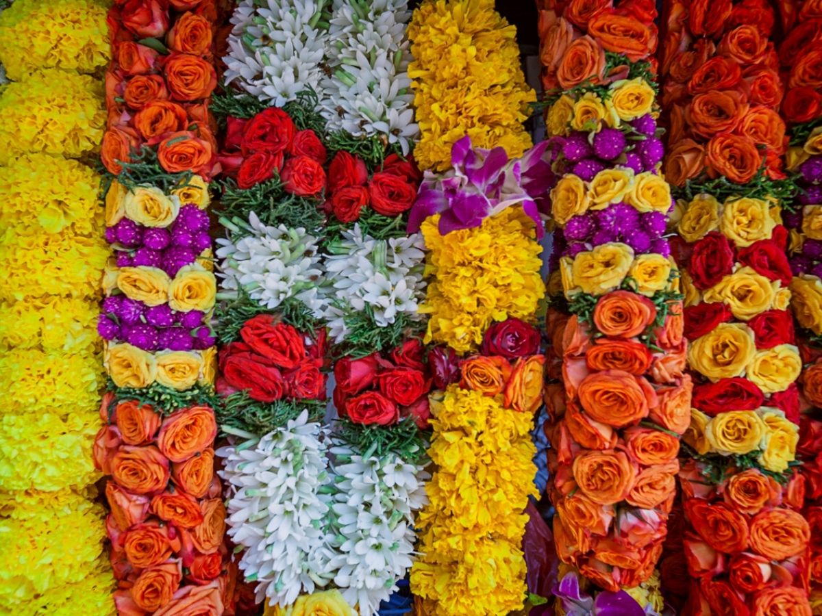 Different flowers used for an Indian Garland on Thursd