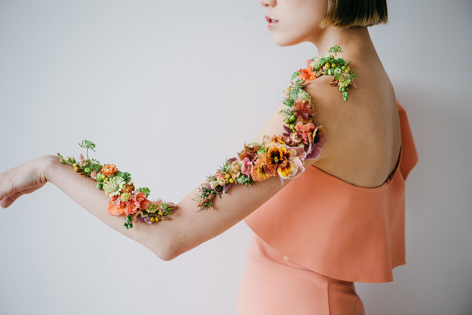 Susan McLeary and the Art of Wearable Flowers - Flower tattoo