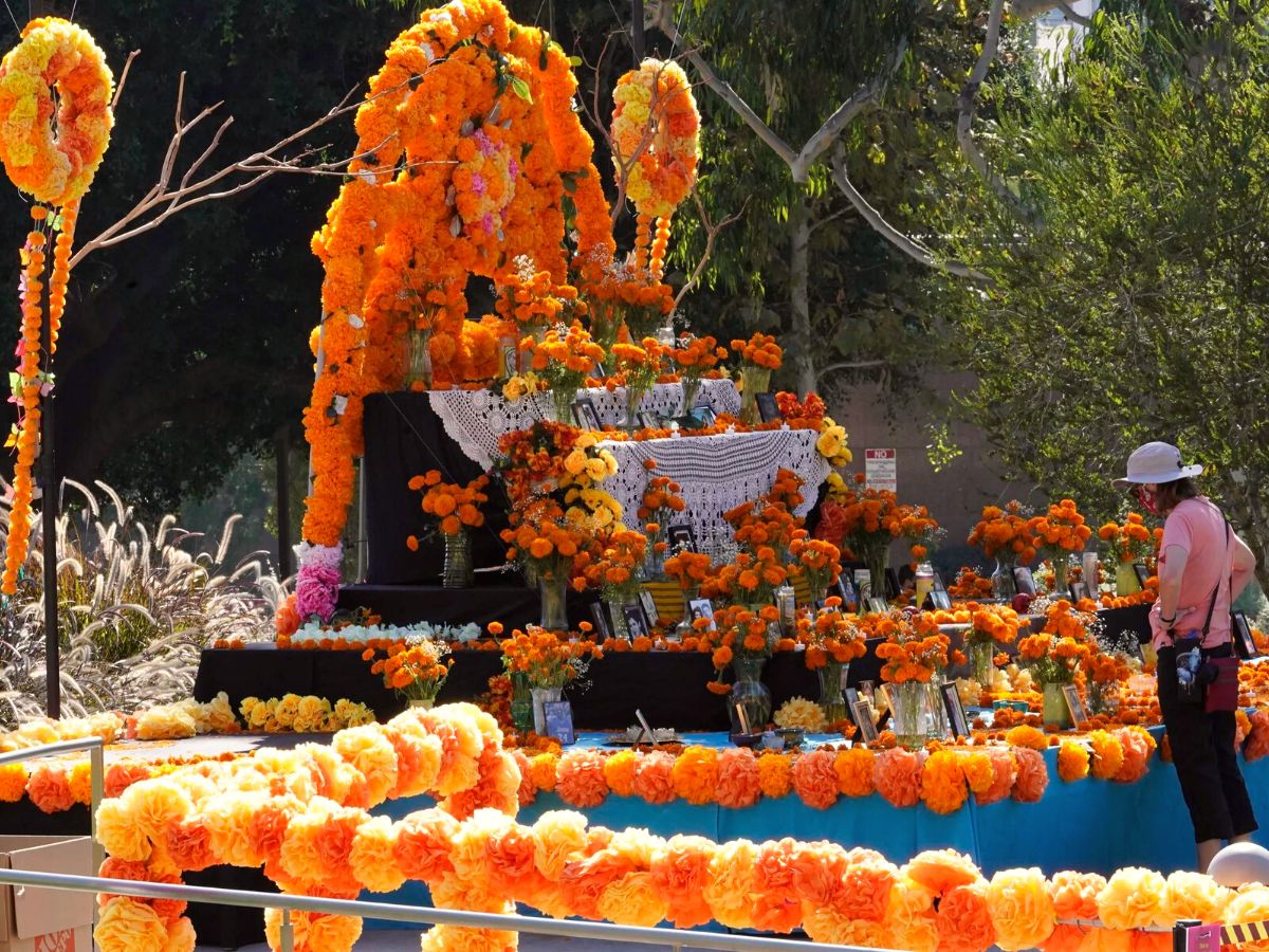 Altars with the flowers of the dead Altars using the flowers of the dead on Thursd