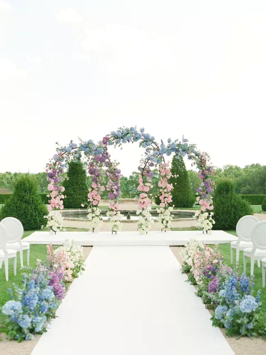 Aisles at weddings full of colorful flowers Aisles at weddings full of colorful flowers