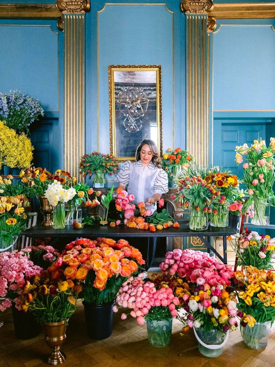 Kiana Underwood in her world of flowers