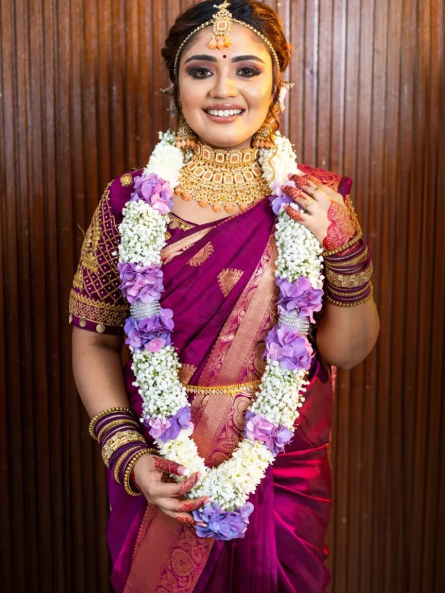 Indian Garland wedding dress by sanggari_mua Indian Garland wedding dress by sanggari_mua