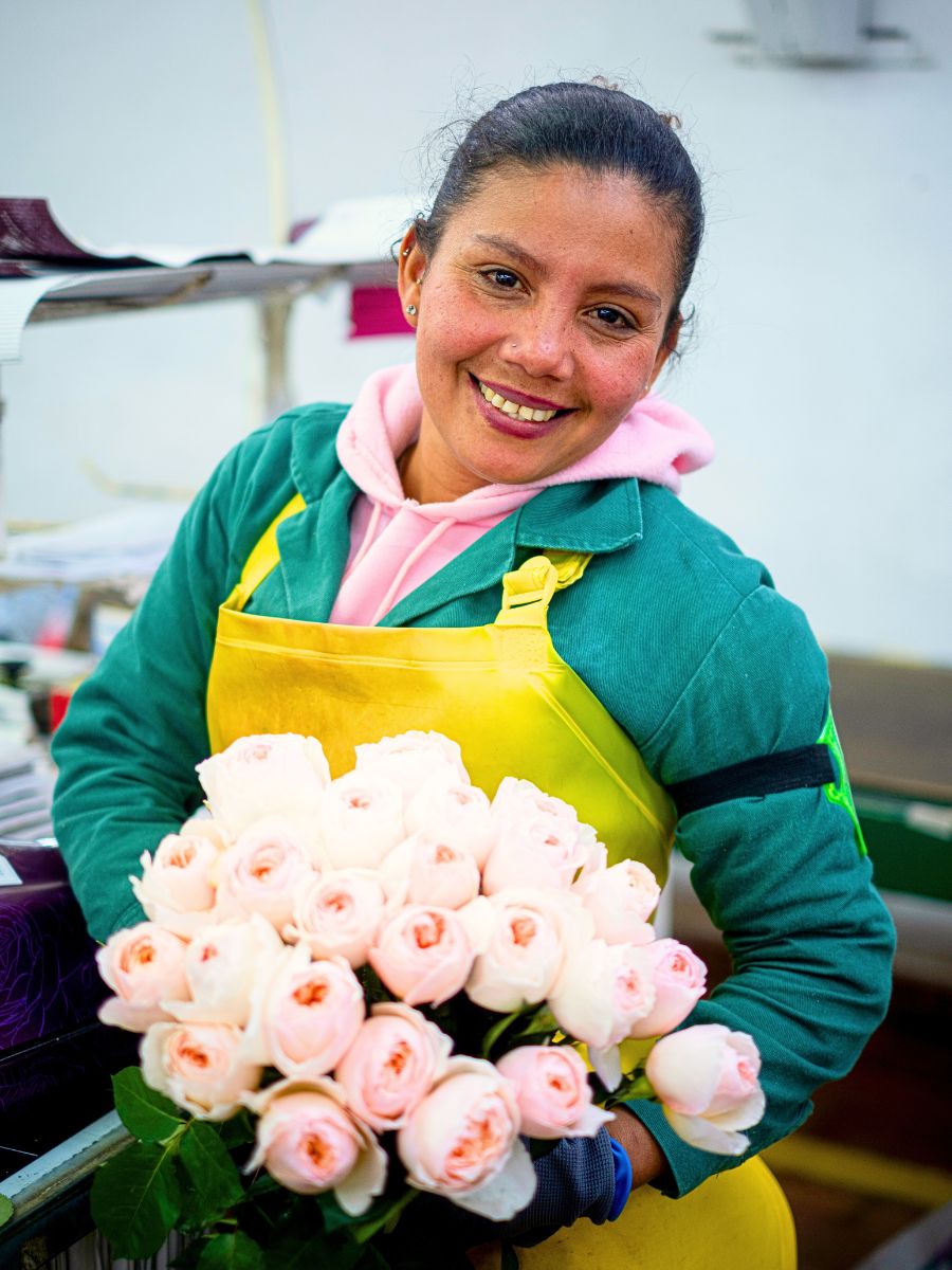 Happy worker at Alexandra Farms Happy worker at Alexandra Farms