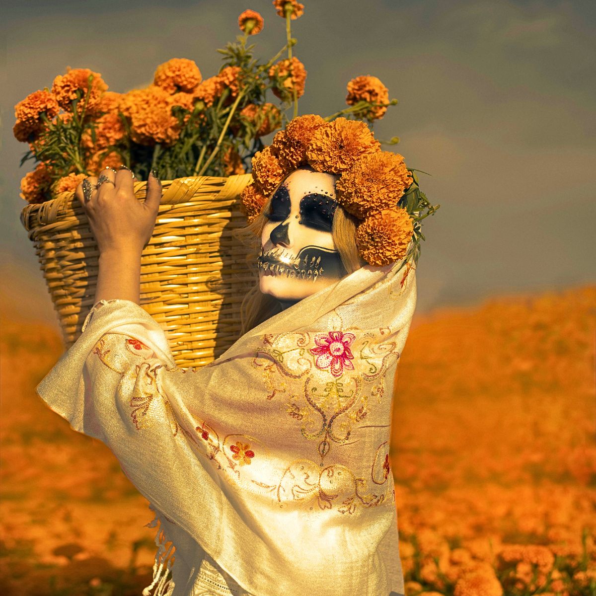 Day of the Dead Flowers of the Dead in Mexico's Marigold Fields of Puebla Celebrate the Day of the Dead