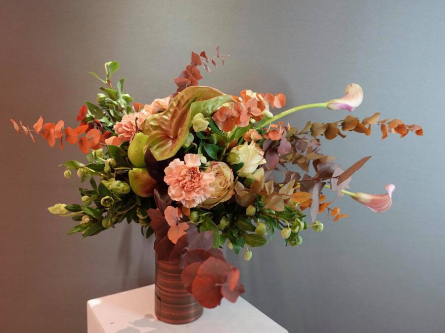 Floral design using Helleborus and Anthurium - design by Solomon Leong