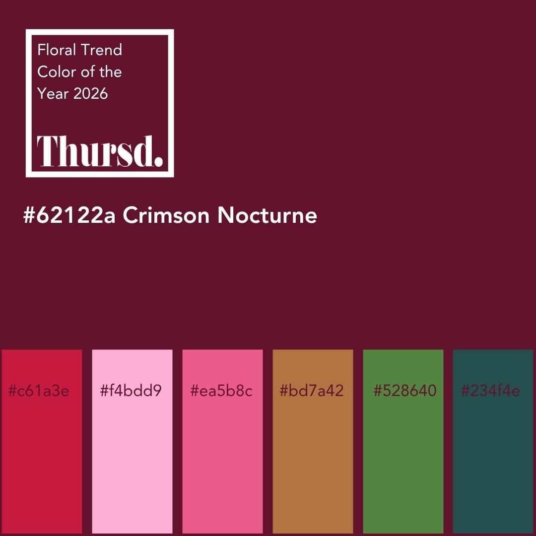 Thursd Floral Trend Color 2026 Crimson Nocturne Palette Thursd Floral Trend Color 2026 Crimson Nocturne Palette
